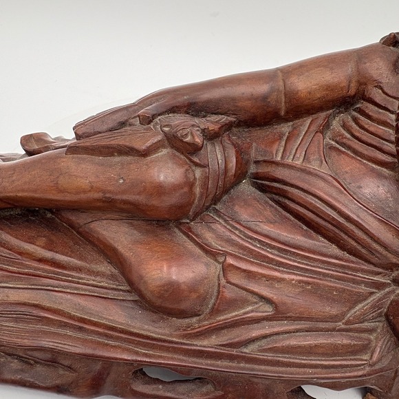 19th‎ Century Chinese Root Art Carving Of Oni Buddha 11" Hardwood - Picture 10 of 11